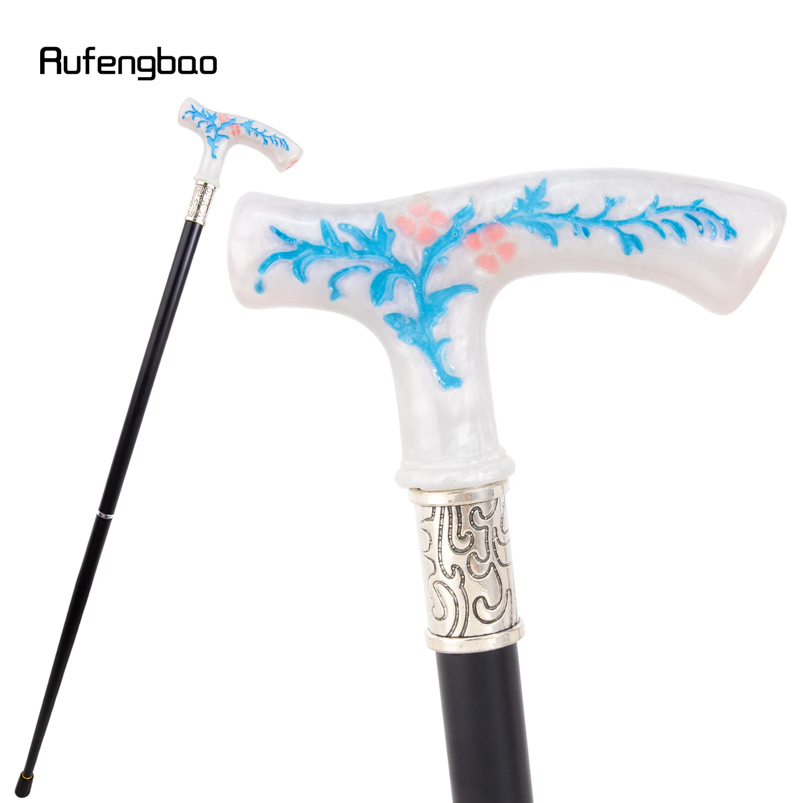 blue-branch‌-red-plum-blossom-flower-white-luxury-fashion-cosplay-stick-party-decorative-cane-elegant-crosier-knob-stick-93cm