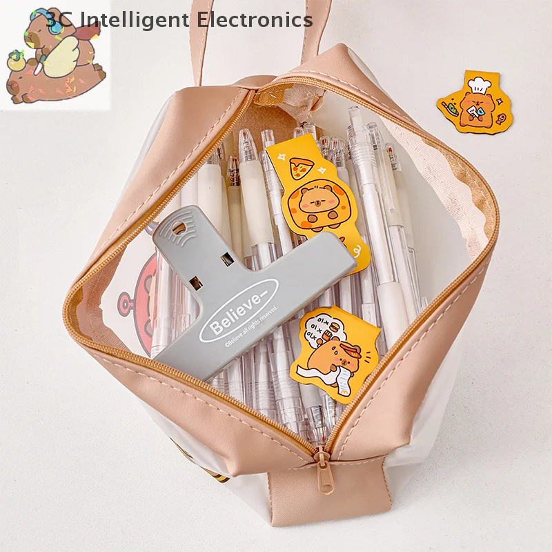 

Capybara Transparent Pencil Case, Plush Capybara Pencil Case For Girls – Cute And Practical School Supplies For Stationery