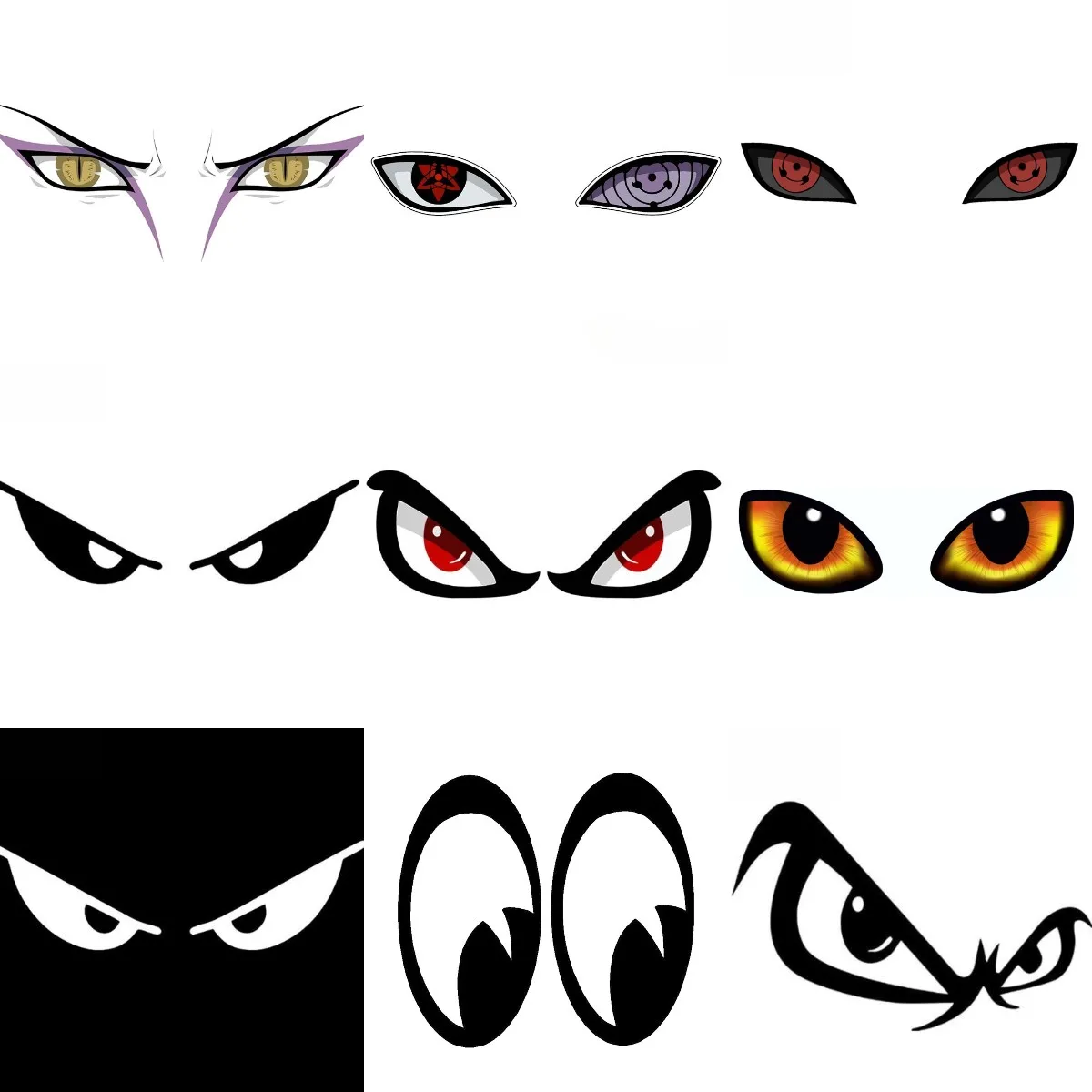 Anime Eye Creative Personalized PVC Waterproof Stickers Accessories for Decorate Car Wall Van Room Bicycle Fridge Truck Table