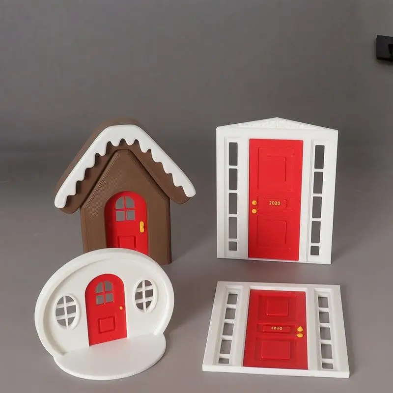 Set di scene da giardino in miniatura fai-da-te, finestra, porta e recinzione per casa delle bambole per diorama creativo nel cortile, progetto perfetto per giochi di finzione