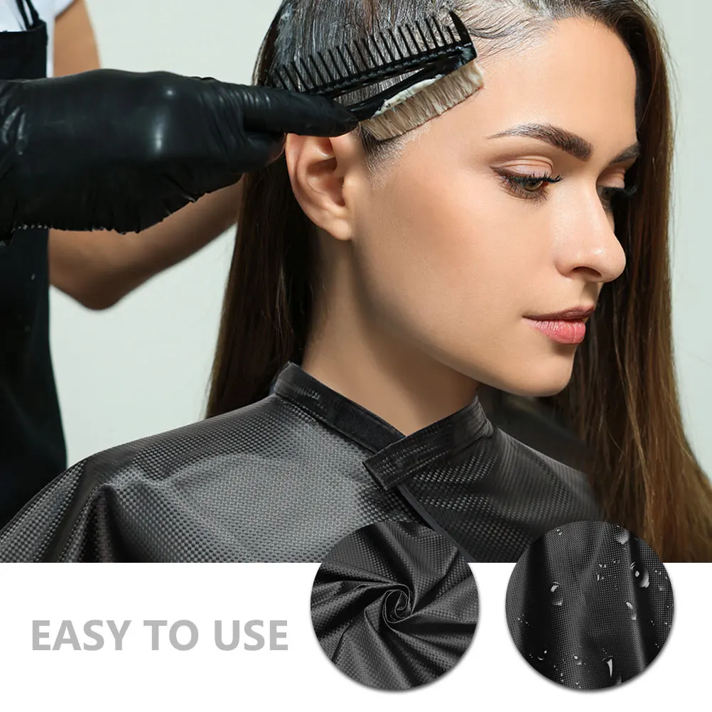 

Hair Dye Cape Reusable Salon Hair Cutting Shawl Black Coloring Lightweight Protective Oil Apron Fine Texture Comfortable Simple
