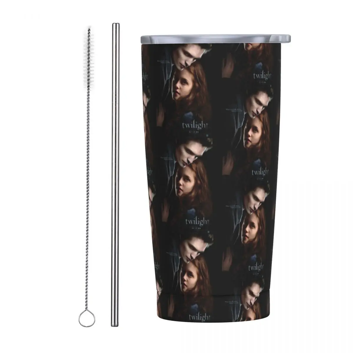 The Twilight Saga Vampire Stainless Steel Tumbler Vacuum Insulated Mugs Thermal Cold Bottle Straw With Lid 20oz