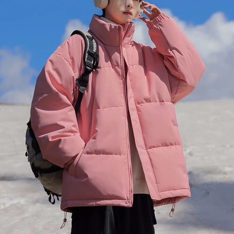 

COMXZ Мужская зимняя куртка с воротником-стойкой, однотонная уличная хлопковая стеганая куртка 2025 года, теплая стеганая куртка высокого качества для кемпинга