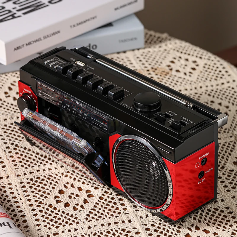 

New Multi Functional Hi-fi FM/AM/SW Radio Speakers Portable Vintage Radio with Bluetooth Sound Box Home Use Magnetic Tape Player