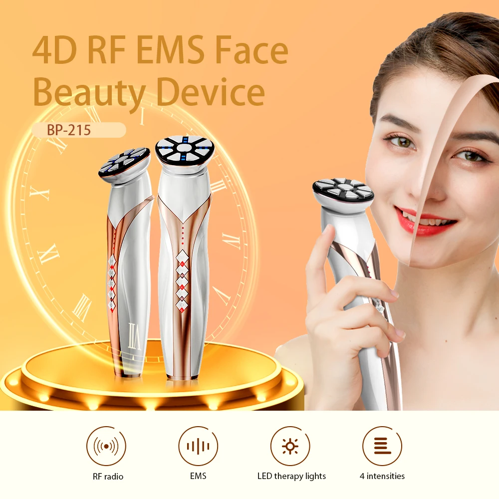 Perfect home EMS RF face lift vibration facial massage LED Light Therapy Care multi-functional Beauty Massage Instrument