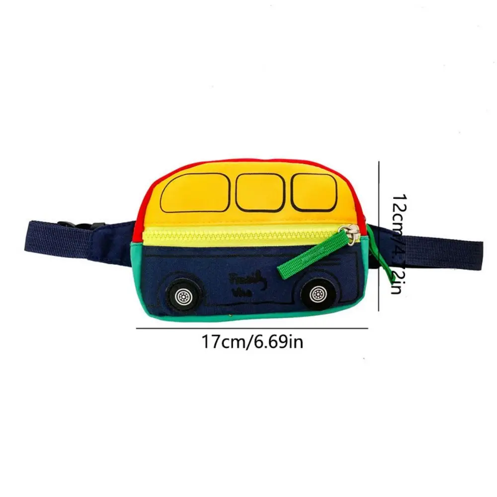 Borsa a tracolla con cintura regolabile alla moda per bambini Borse da petto per bambini con cerniera morbida e liscia Marsupio portatile a forma di auto per cartoni animati Ragazzo