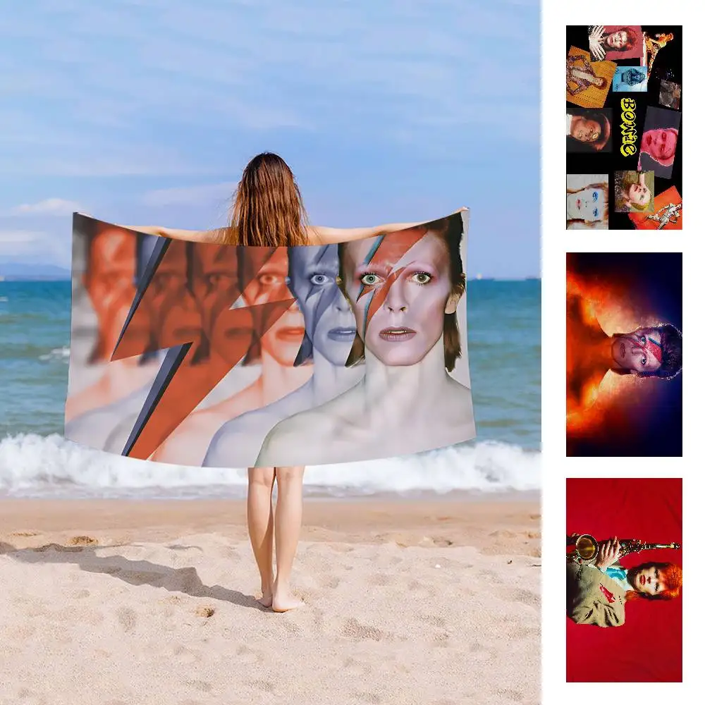 Hot Singer D-David B-Bowie Bath Towel Microfiber Soft Water Absorbing Breathable For Girl Kids Decorative Cartoon Beach Towel