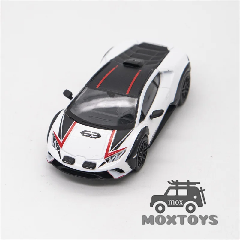 Sparky Diecast Model Car, 1:64 Lambo Serrato, laranja e branco, minúsculo exclusivo