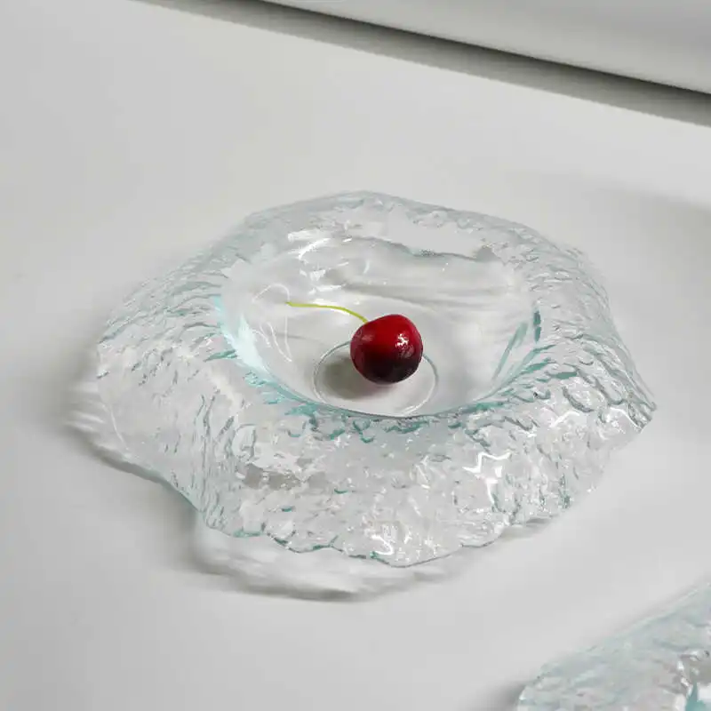 French Advanced Molecular Cuisine Glass Plate Western Artistic Conception Salad Special-shaped Tableware