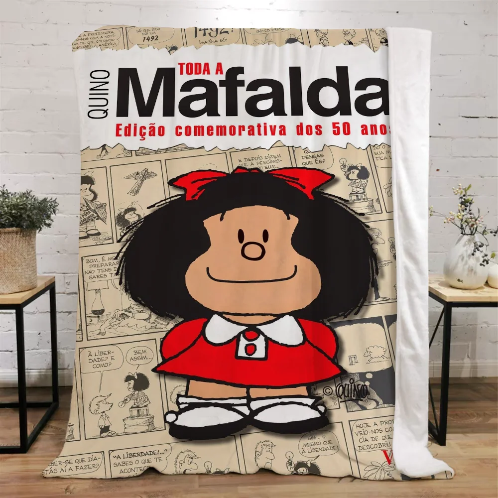 Mafalda Funny Blanket for Sofas Custom Blankets Sofa Decoration Bed Throw Luxury Bedding Knitted Plaid Beach Towel Home Interior