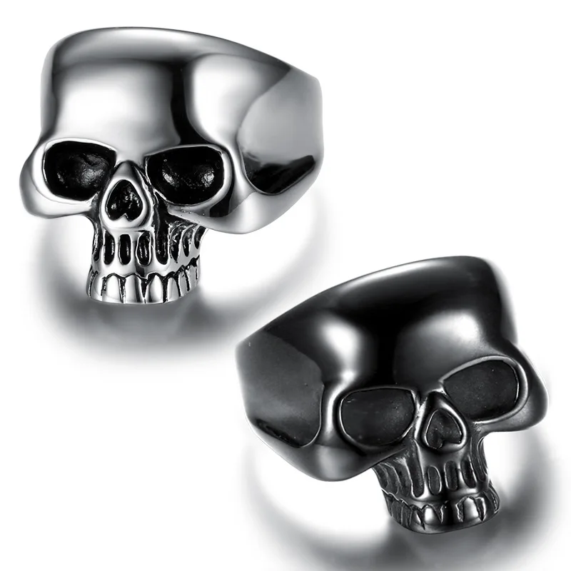 Skull Head Men Rings Stainless Steel Women Jewelry Vintage Punk Rock Cool Stuff Fashion Accessories Halloween Gift Wholesale