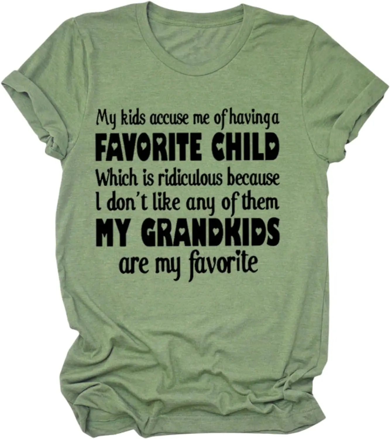 

Women's Graphic Shirt for Grandma My Grandchildren are My Favorite Funny Casual Tee Tops