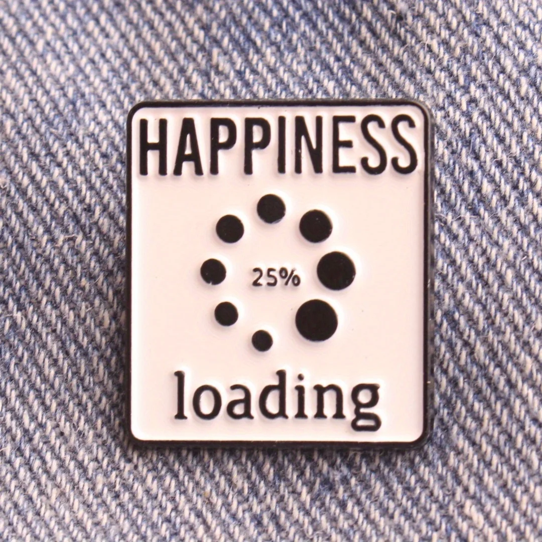 Happiness Loading Progress Enamel Pin - Daily Occasion Stylish Alloy Brooch for Apparel Decoration