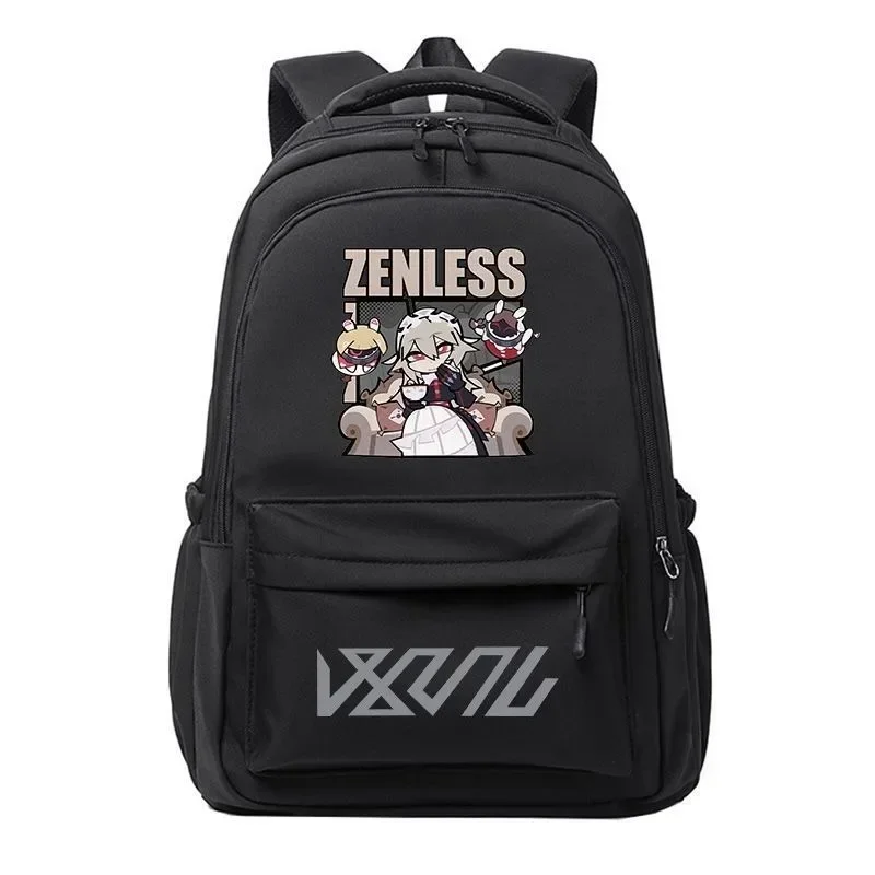Breathable mesh, 32×46×16cm Black White Blue Pink, Zenless Zone Zero, Student Kids Teens School Bags, Anime Backpacks Girls Boys