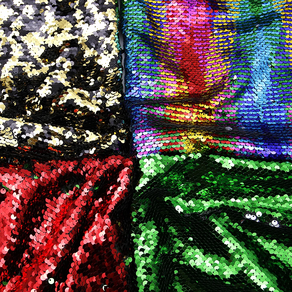 50*130cm Dragon Fish Scale Mermaid Sequin Reversible Material Fabric Patchwork Sewing Quilting Needlework DIY Cloth