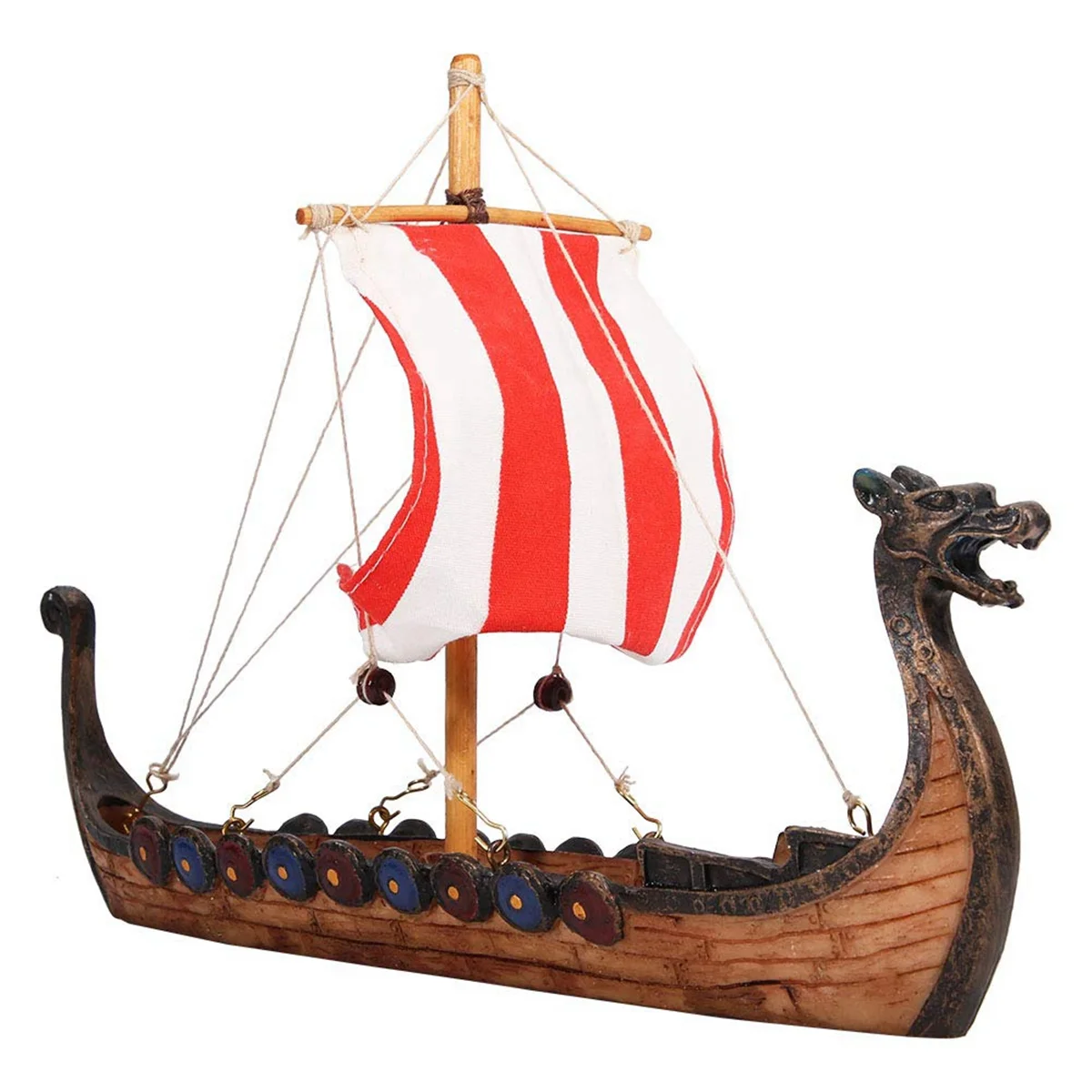 Traditional Chinese Dragon Head Pirate Sailboat Resin Crafted Boat Model Pirate Ship Art Craft Boat