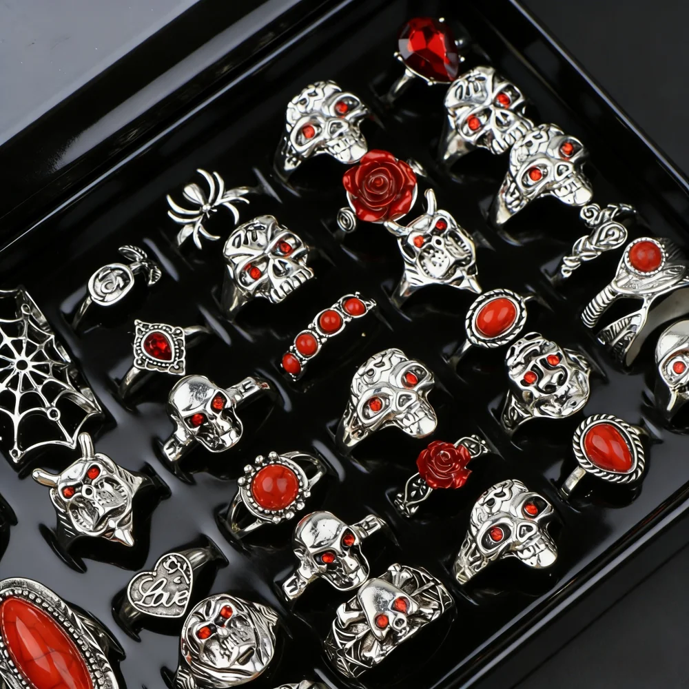 10/20/30Pcs/Lot Fashion Gothic - Gothic Skull Ring review and price