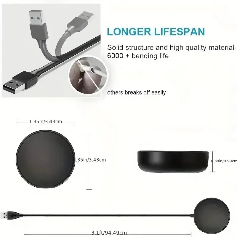 Magnetic Portable Watch Wireless Charger Fast Charging For Samsung Galaxy 8 8Classic 7 6 5 Pro/5/4 Classic/3 USB-A Port