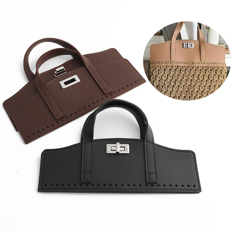 

Ручки для сумок, вязаные крючком, с поворотным замком и отверстиями, аксессуары ручной работы для сумок, для соединения, однотонные ремни для сумок