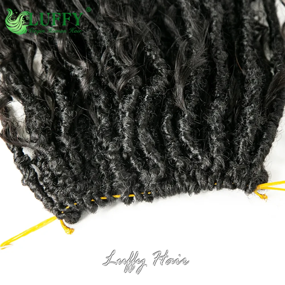 Human Hair Goddess Boho Locs Crochet Hair Pre Looped Crochet Boho Dreadlocks Human Hair Curly Ends Braiding Hair Extensions