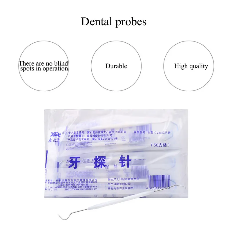 

Periodontal probe 50 pcs stainless steel double ended dentist toothpick scraper tool dental stain remover