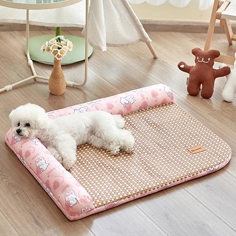 

Four Seasons Universal Kennel Summer Cool Nest Teddy Dog Bed Small Dog Pet Mat Cat Nest Summer Cooling Rattan Mat