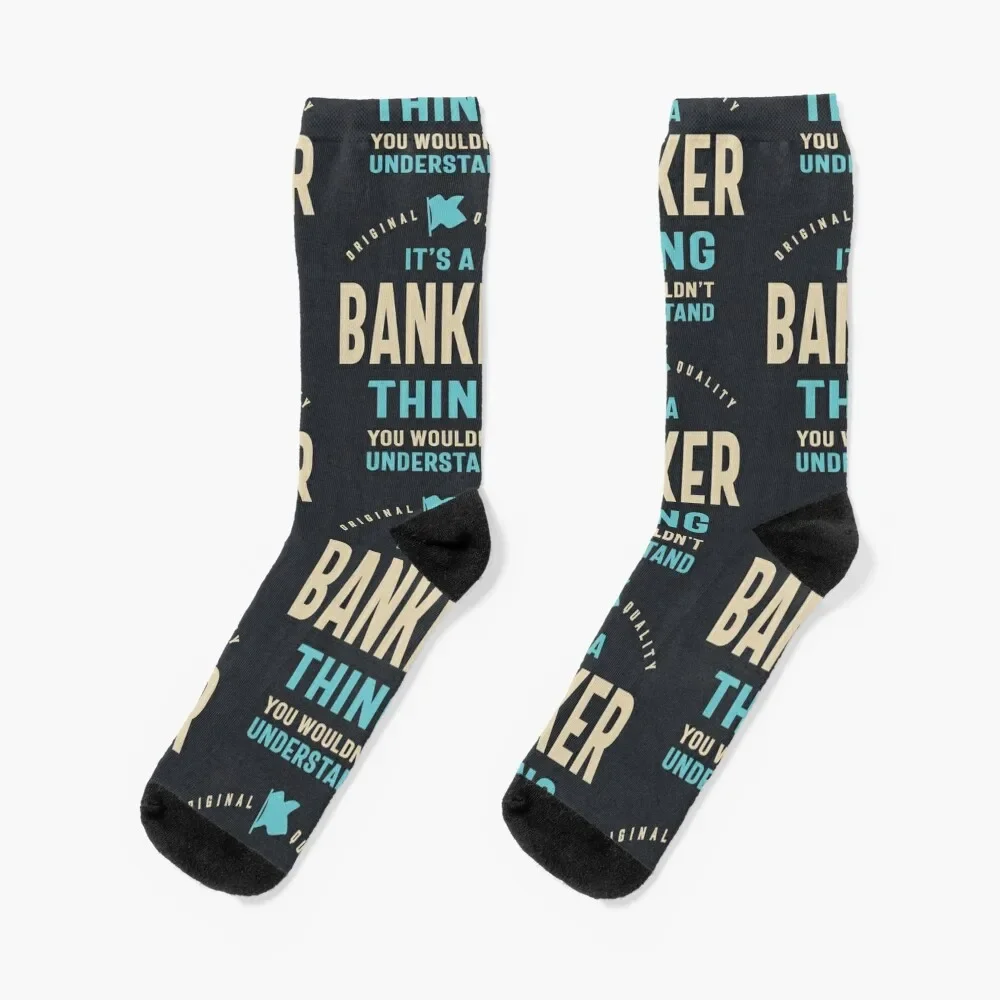 

Banker Work Job Title Gift Socks floral sport winter moving stockings Luxury Woman Socks Men's