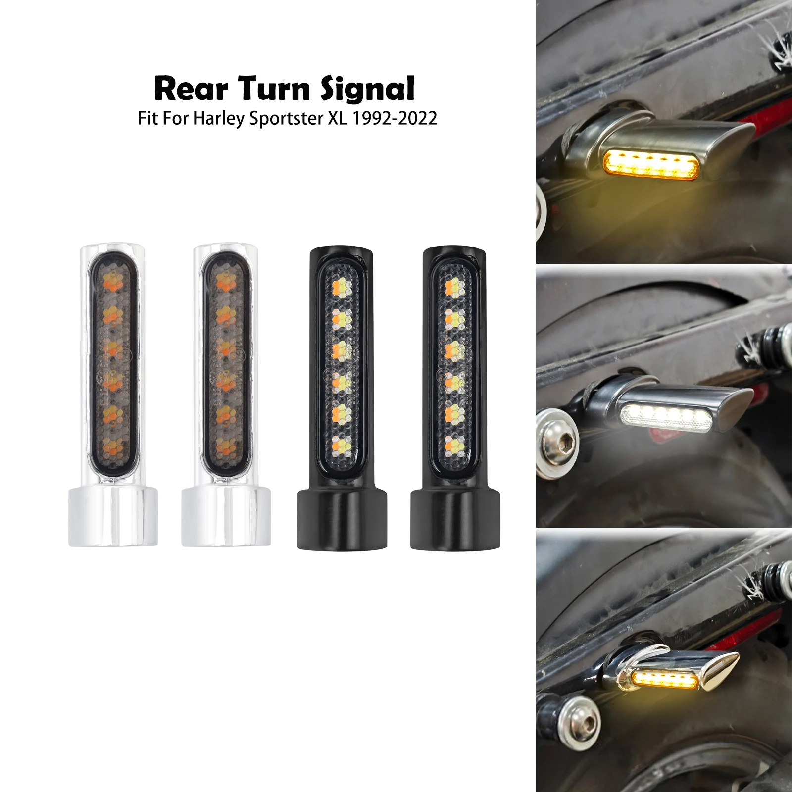 

Мотоциклетные поворотники с 6 светодиодами и болтом M6, мини-индикаторы E-mark для Harley Sportster XL 883 1200 Iron Super Low 48