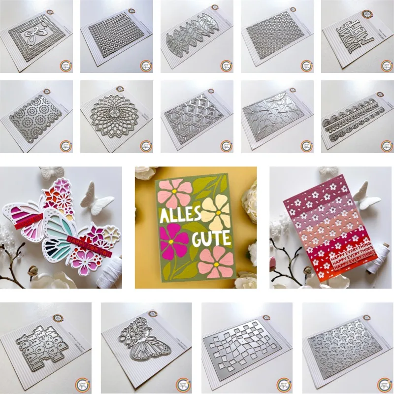 2026 NEW Decorative Art Styles Eyelet Background Metal Cutting Dies Silicone Stamp Scrap booking Stencil Photo Album Background