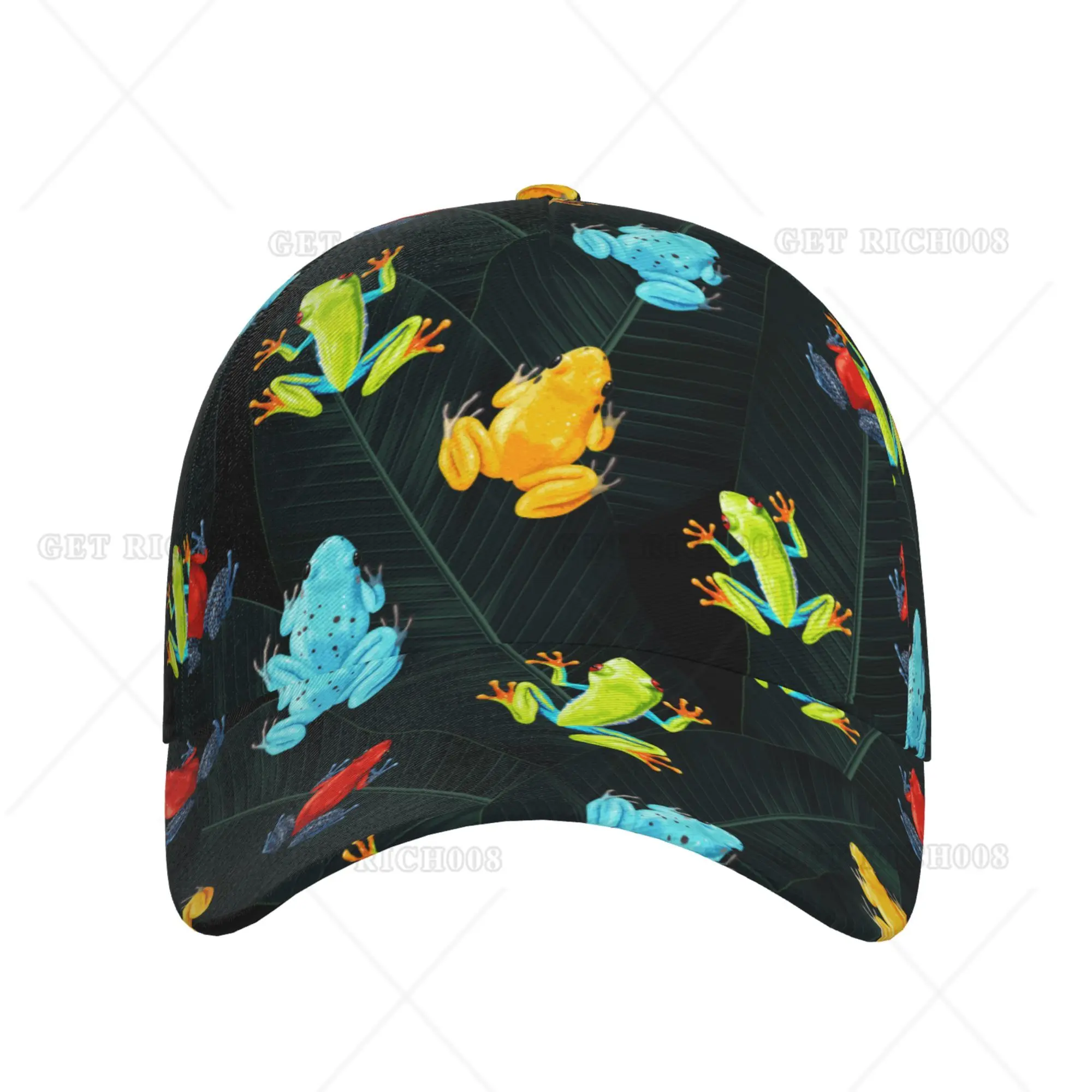 Gorra de béisbol con estampado de ranas coloridas, sombreros de camionero, visera solar ajustable para hombres, mujeres, adolescentes, viajes de verano, todas las estaciones, talla única