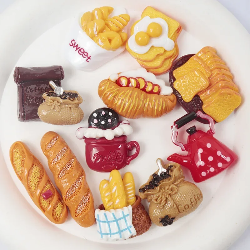 5pcs/50PCS Bionic Food Refrigerator DIY Resin Accessories Handmade Materials 3D Miniature Simulation Photos Home Decor