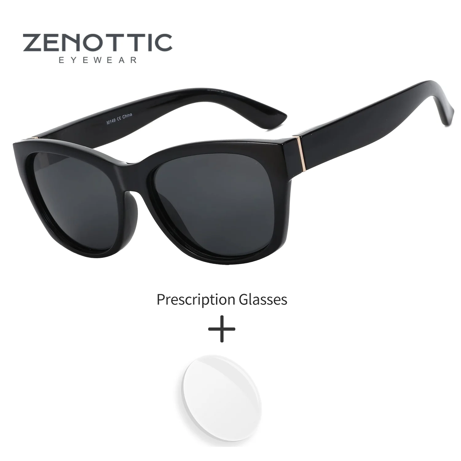 

ZENOTTIC Oversized Butterfly Polarized Prescription Custom Sunglasses Women Square Progressive Shades UV400 Protection