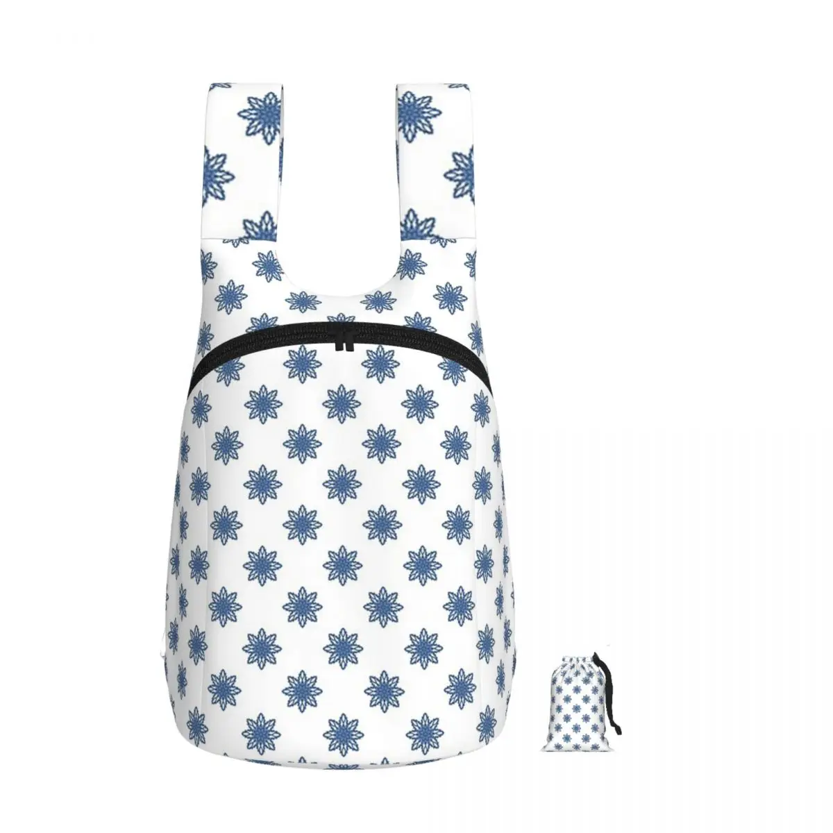 Blue Snowflakes Inspiration Backpack Student Storage BookBag Kids School Bag Laptop Shoulder Bags for Boys Girls