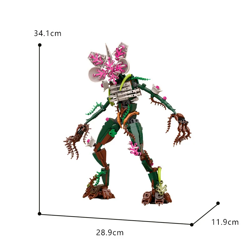 Kit de construção de monstro MOC Demogorgon, modelo de criatura de cabeça para baixo para fãs de adultos, presente colecionável exclusivo e exibição ​