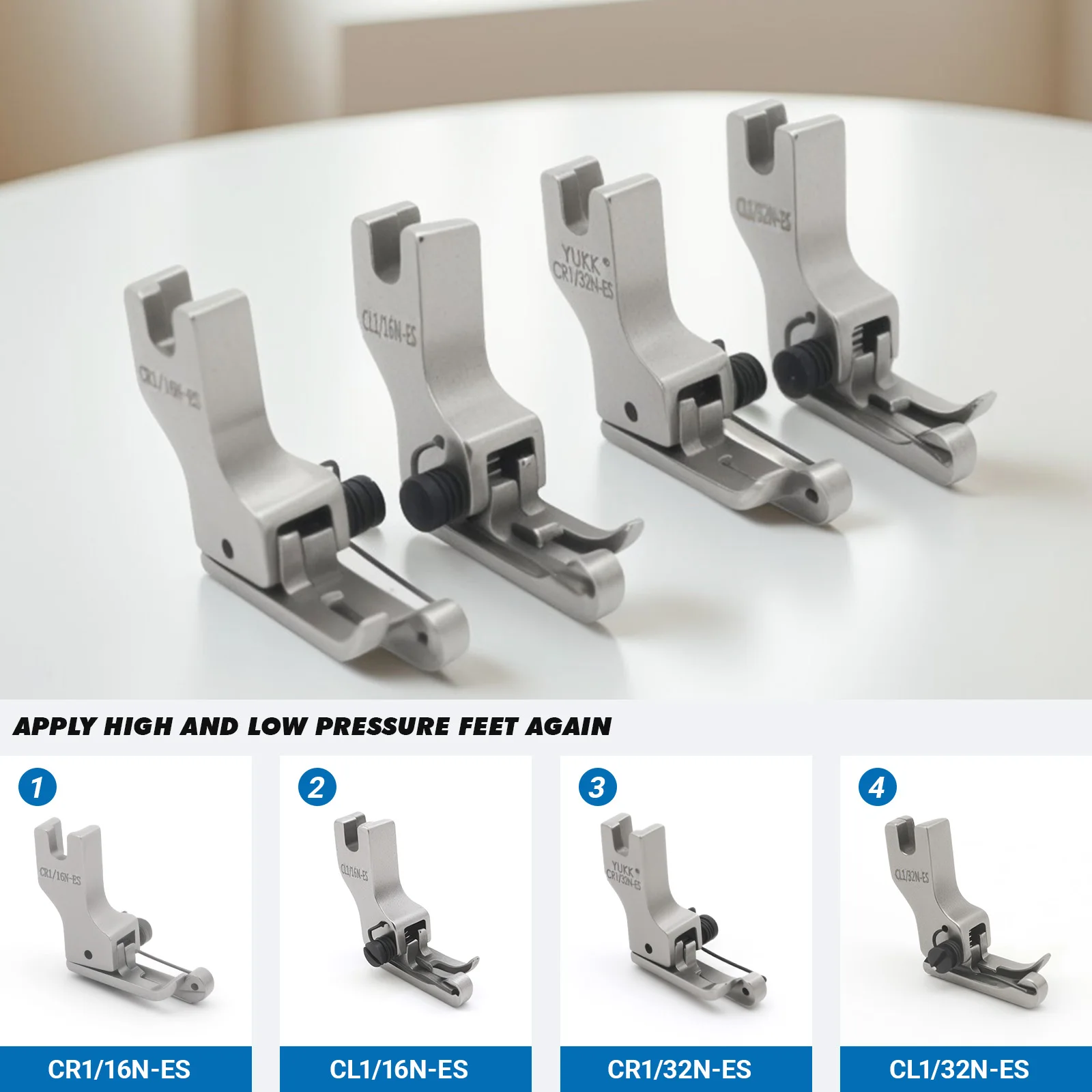 Industrial Steel Lockstitch Sewing Machine Presser Foot CR/CL 1/16 1/32 ES for Precision Sewing And Tailoring