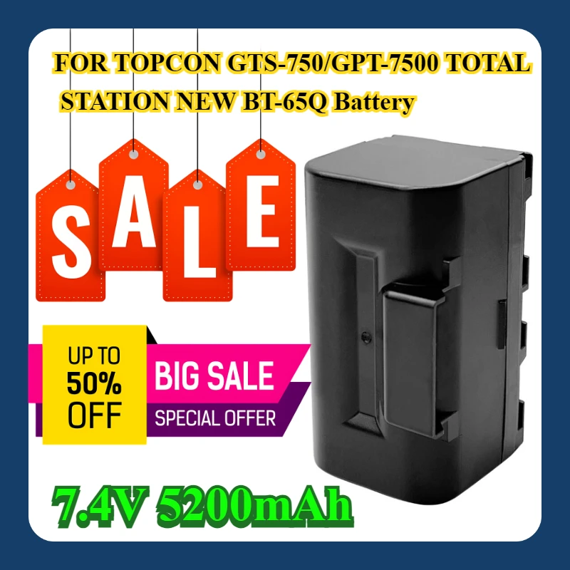 

FOR TOPCON GTS-750/GPT-7500 TOTAL STATION 7.4V 5200mAh NEW BT-65Q Battery