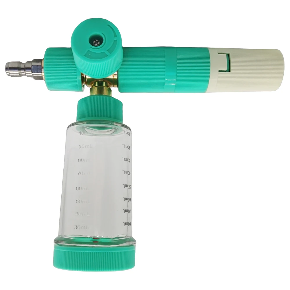 

Кастрюля для водяной пены на 100 мл с быстроразъемным разъемом 1/4 дюйма, пистолет для мойки высокого давления, регулируемый кастрюля для распыления пены для чистки автомобилей, внедорожников