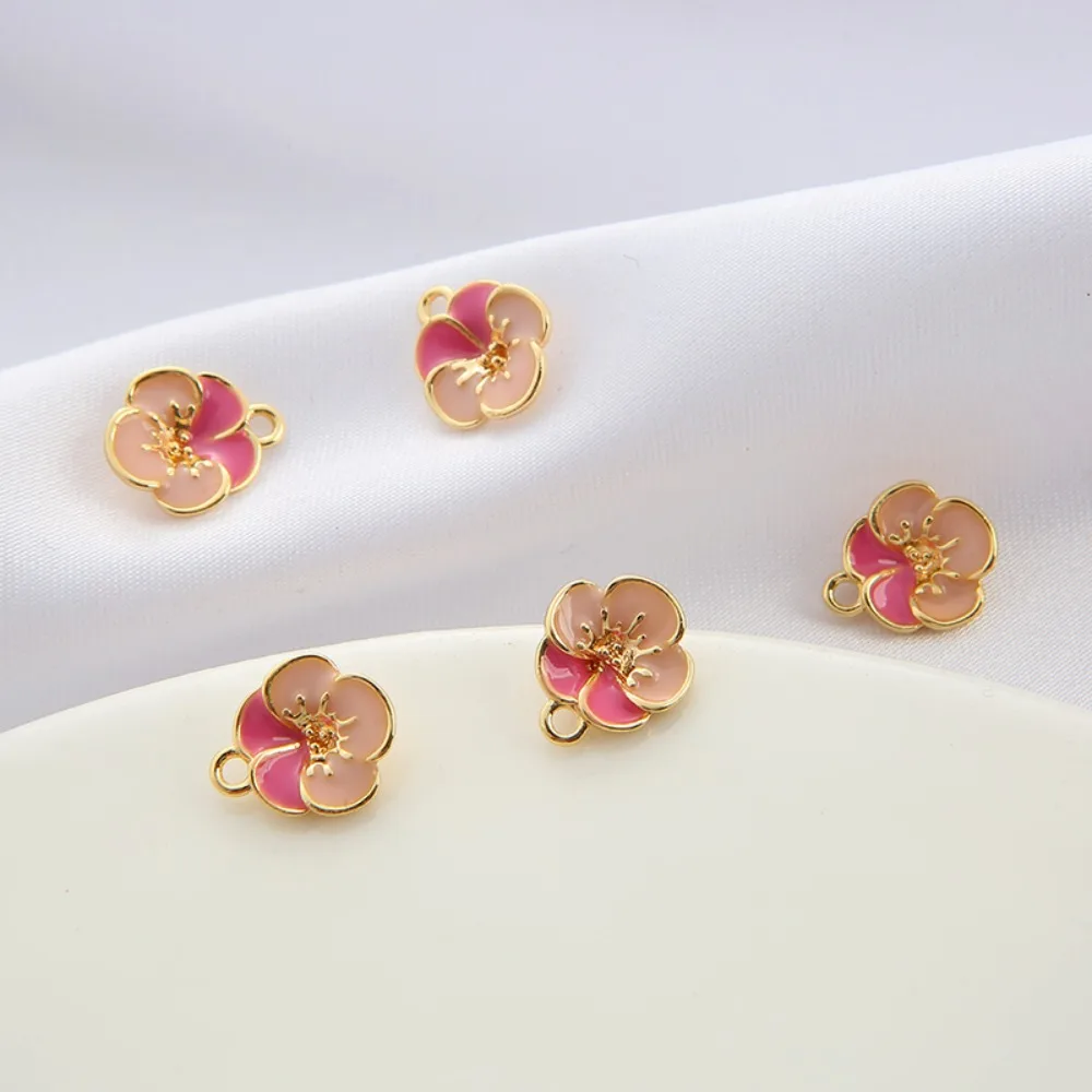 

14K Gold-plated Oil-dripping Cherry Blossom Pendant, Diy Handmade Accessory, Bracelet, Small Pendant, Necklace Pendant Material