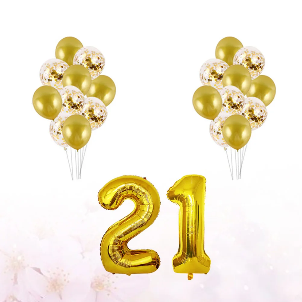 

40Inch Golden 21 Years Old Birthday Balloons Sets Shining Foil Latex Balloons For Party Decor Balloon Decoration Backdrop