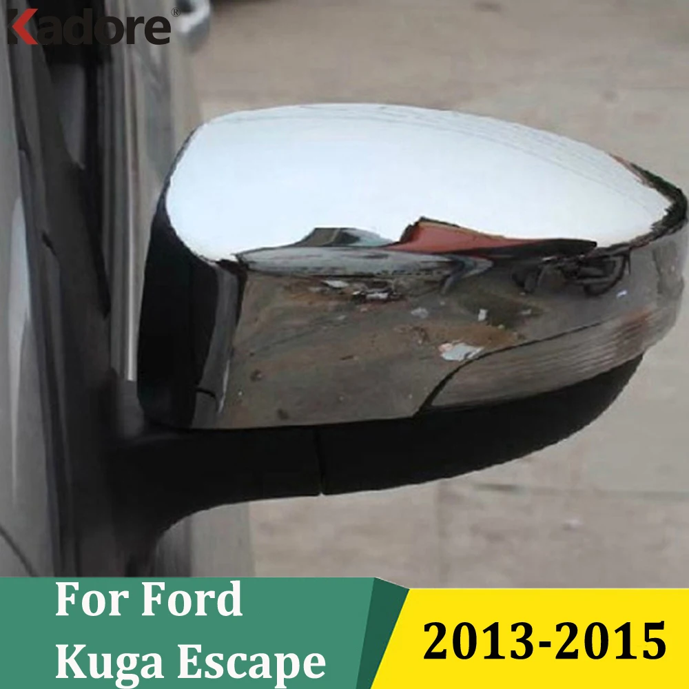 

For Ford Kuga Escape 2013 2014 2015 Chrome Side Door Rearview Mirror Cover Trims Sticker Styling Exterior Accessories