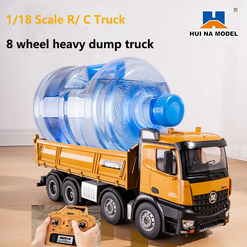 Huina New 536 R/C Alloy Heavy Dump Truck 1/18 Scale Remote Controlled Car Construction Engineer Loading Car Rc Vehicle Toys Gift