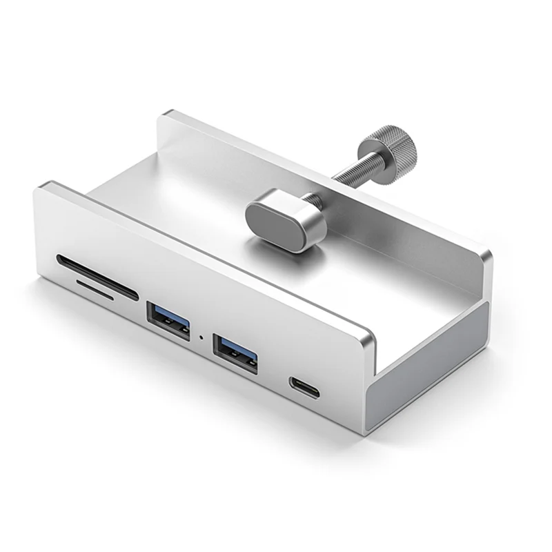 AED5-USB 3.0 HUB USB Clip On Docking Station USB 3.0 Adapter Multi Splitter 5Gbps High Speed Adapter For PC Laptop Silver