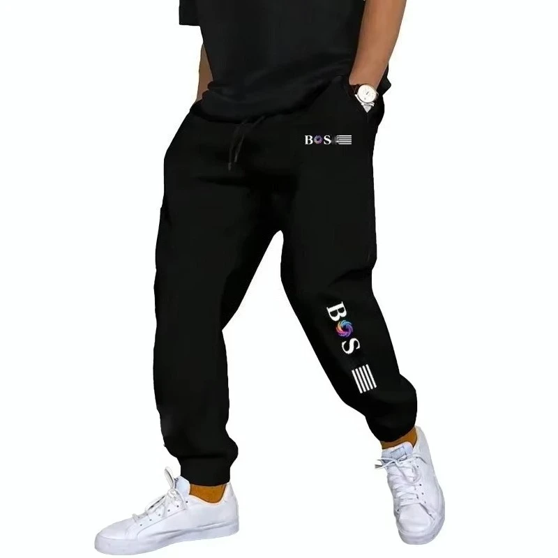 

2025 New Men's Slow Running Sports Pants for Daily Leisure Boss Letter Pattern Printed Fitness Men's Sports Pants
