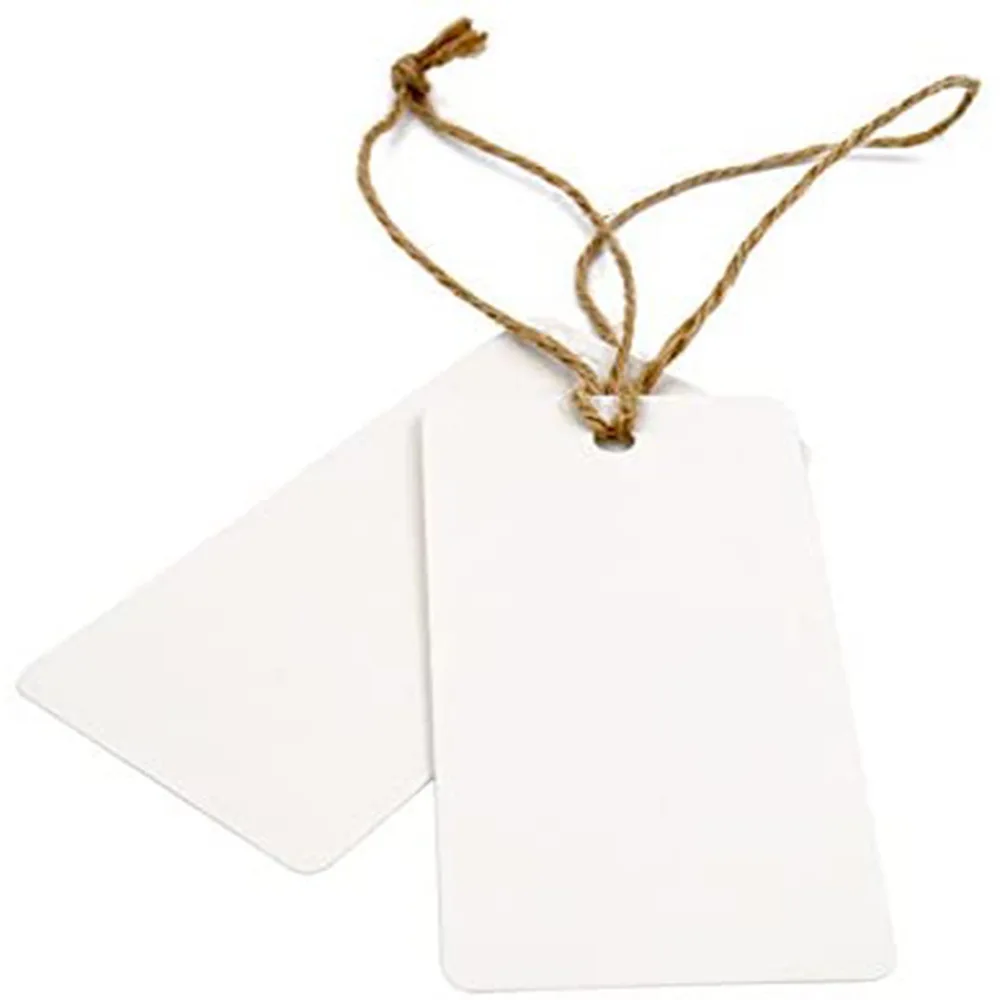 50pcs Blank Writable Craft Paper Kit Rectangle Hanging Cards Label Tag Jewelry Package Gift Box Decoration Supplies Wholesale