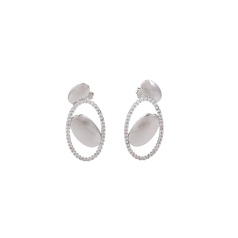 Oval Stud Earrings for Women Girls Gift