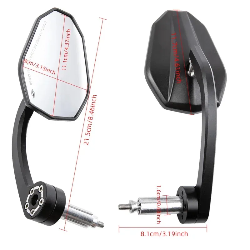مرايا الدراجة النارية لهوندا CBR600RR CBR1000RR CB650R CBR650R CB150R، 7/8 بوصة، 22 مم، نهاية المقود