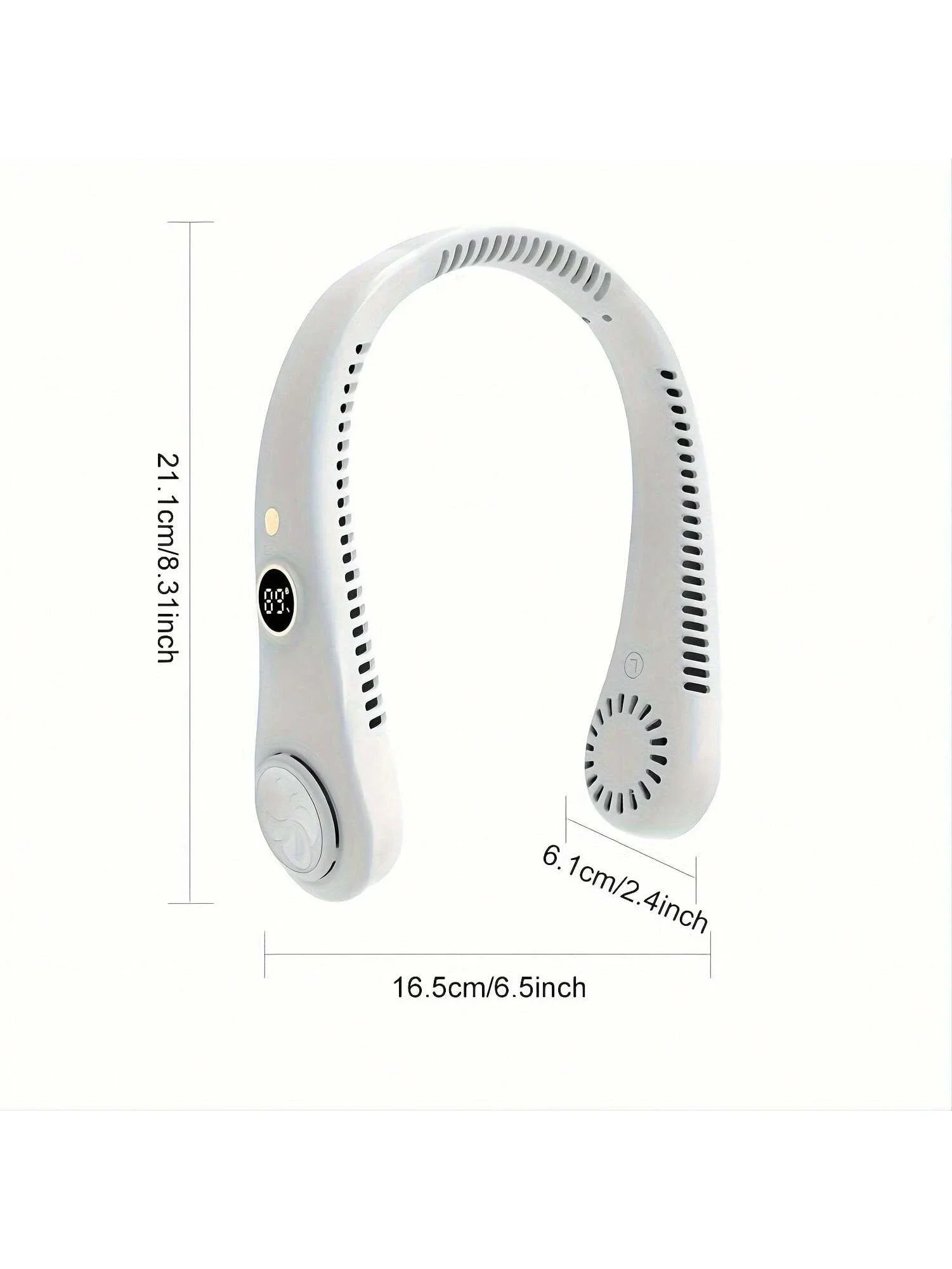 Portable Bladeless Neck Fan - ° Cooling Wearable Personal Fan For Travel And Outdoor Sports - Digital Display, Rechargeable, US