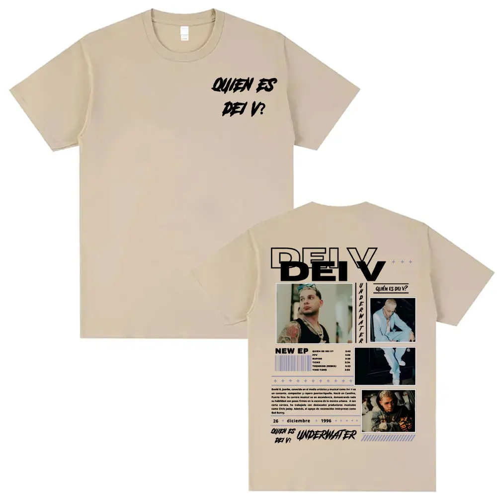 Neues Herren-T-Shirt Rap Sänger Quien Es Dei V Unterwassertour Muster Druckstil Harajuku Rundhals-Stil Kurzarm Unisex
