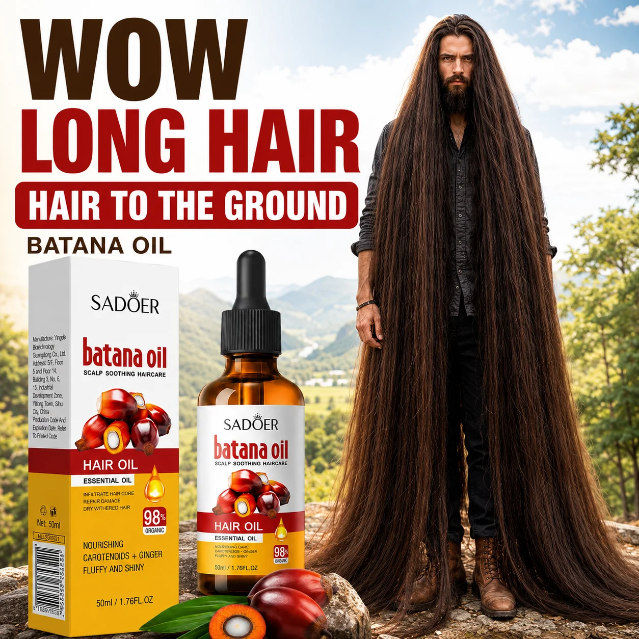 

Batana Hair Growth Oil Hair Loss Treatment Scalp Root Care Oil Anti-Breakage Fuller Thicker Hair Repair Serum for Men Women
