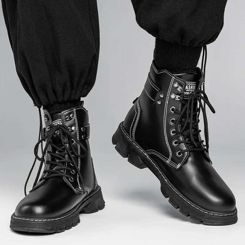 أحذية قطنية شتوية جديدة مقاومة للبرد ودافئة أحذية عالية الجودة للخروج أحذية جلدية غير رسمية أحذية الثلوج أحذية العمل العصرية